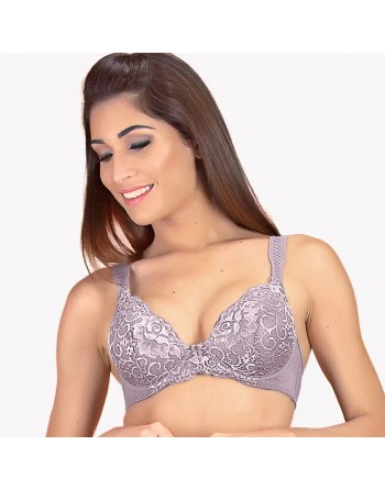 Traditional Bra with Lace, Padding and Underwire Plus Size